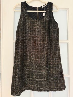 Blu Pepper Black and Gold Tweed Dress